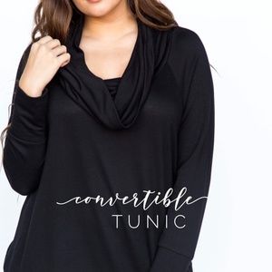 Agnes & Dora Black Convertible Tunic